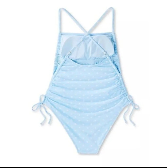 NWT Wild Fable Womens Side-Cinch High Leg Cheeky One Piece Swimsuit M 8-10 - Picture 6 of 8